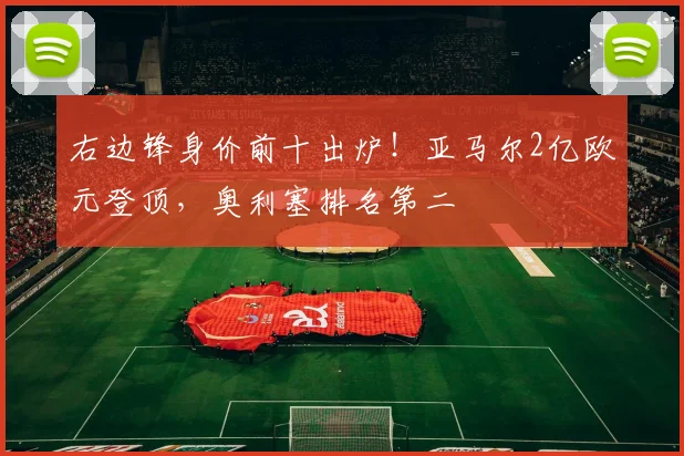右边锋身价前十出炉！亚马尔2亿欧元登顶，奥利塞排名第二